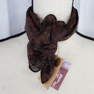 Patricia Nash Brown & Black 100% Soft Viscose Animal Print Leopard Scarf 24x24.